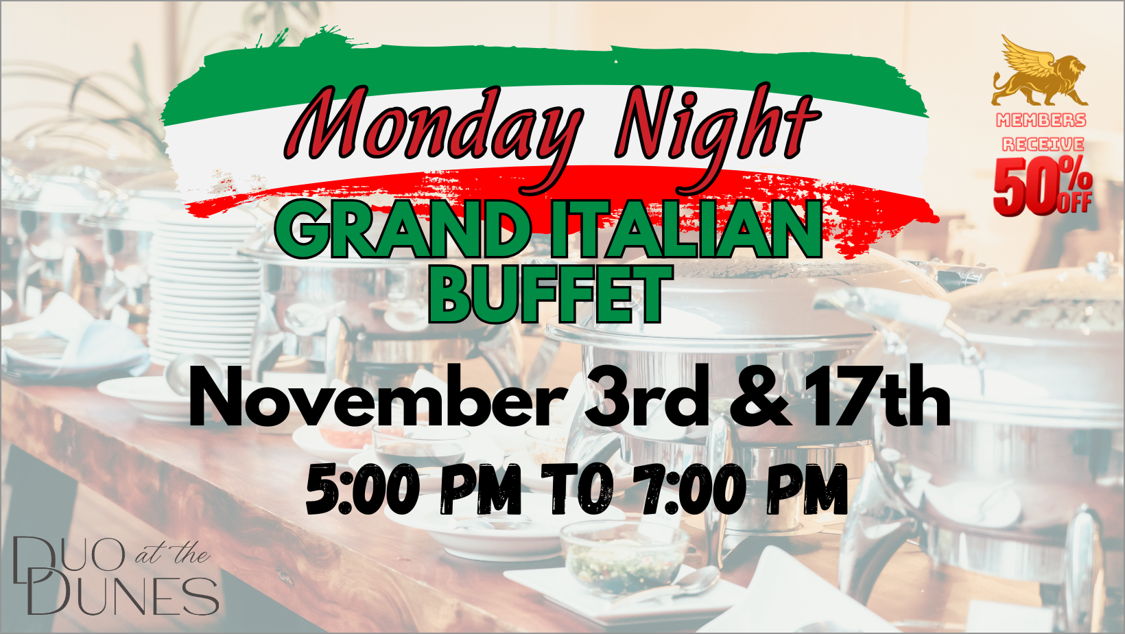 November Monday Night Buffets