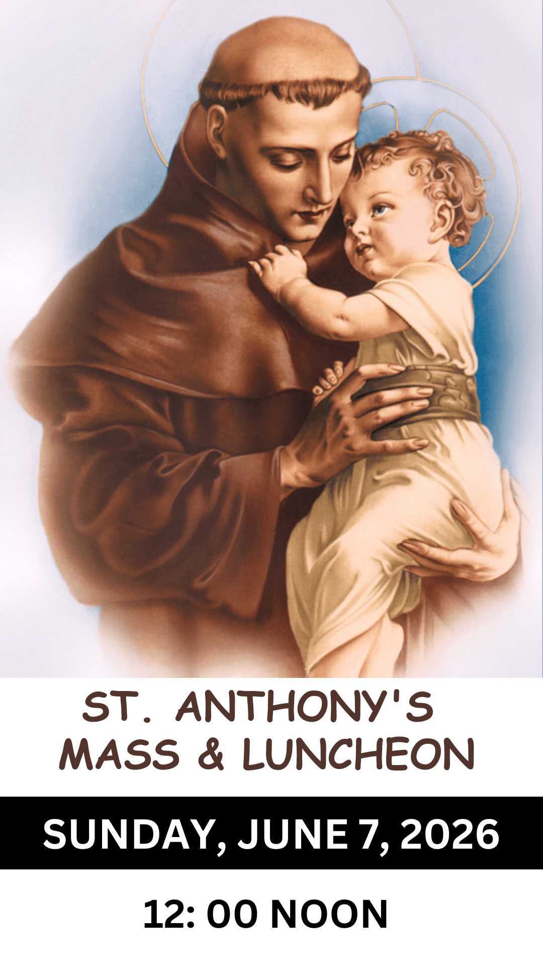 St Anthony's Mass & Luncheon -June 7, 2026