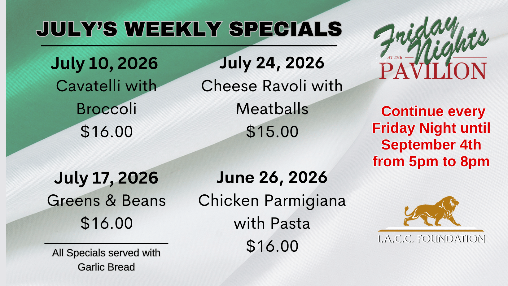 July 2026 Specials