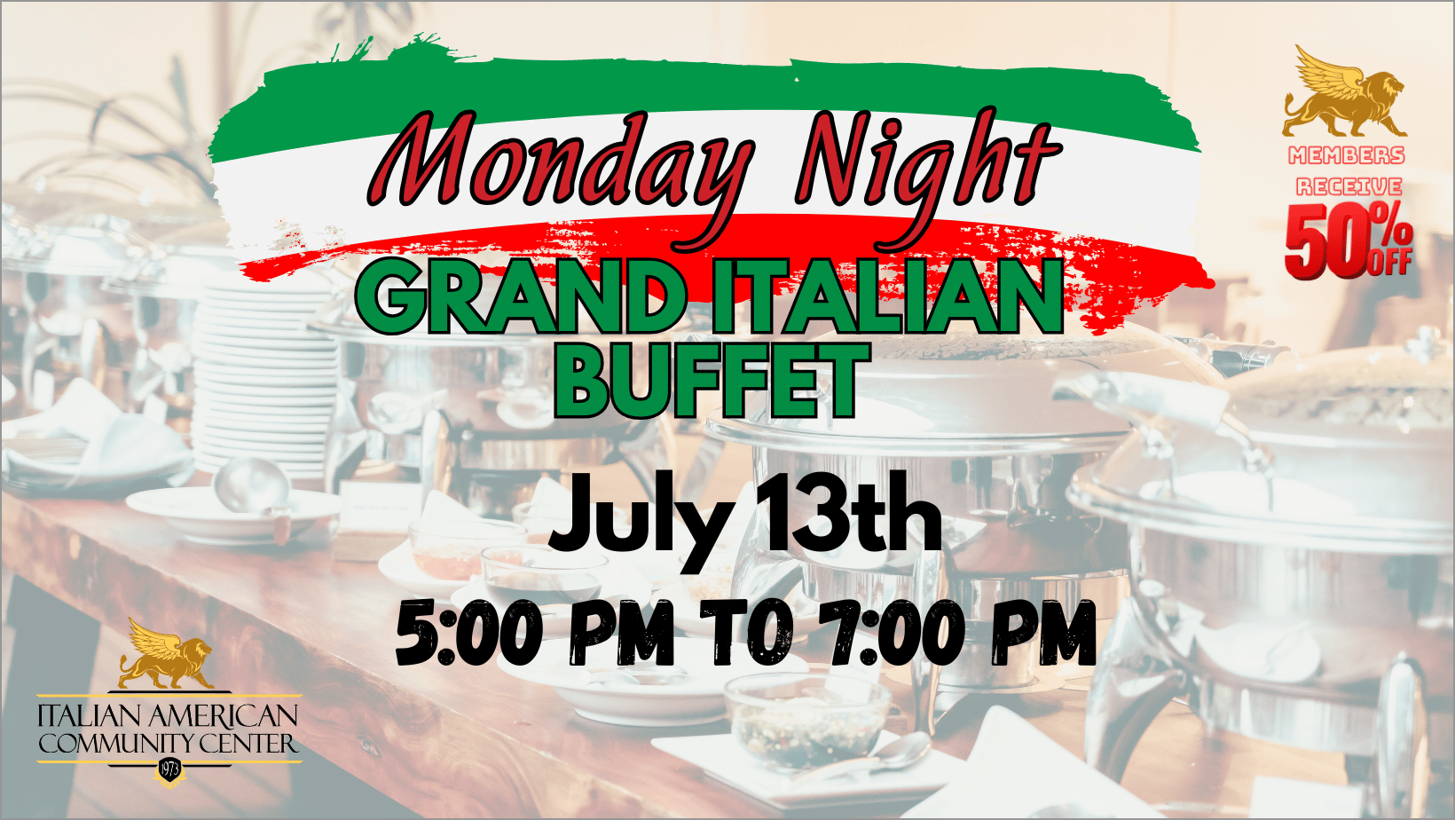 July 2026 Monday Night Buffet